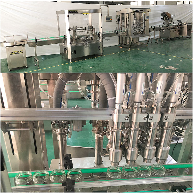 全自動整套廚房醬料灌裝機(jī)械流水線細(xì)節(jié)展示